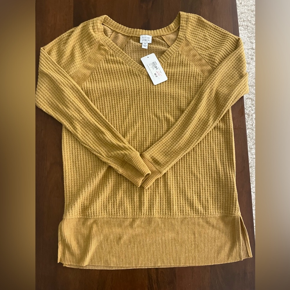 NWT Peyton Jenson Emylee Brushed Thermal Mustard Sweater Tunic in size Medium